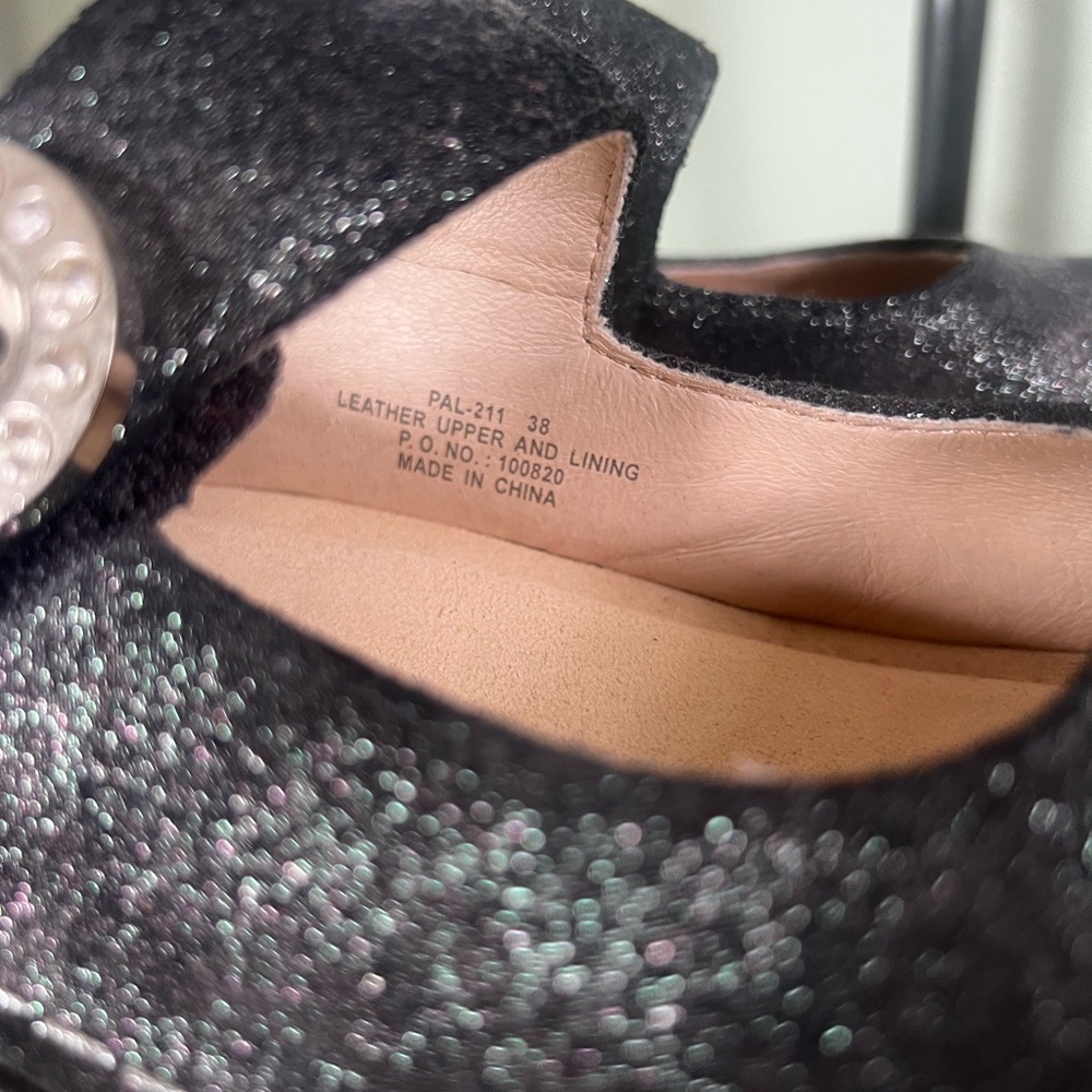 Alegria Black Suede Mary Jane Clogs with purple shimmer (38) - Picture 8 of 14